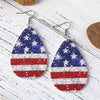 Patriotic American Flag Water Drop Acrylic Dangle Earrings