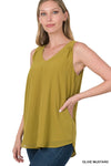 Zenana Women&#39;s Chiffon Double Layer Sleeveless Tops