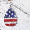 Patriotic American Flag Water Drop Acrylic Dangle Earrings