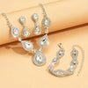 4pcs Elegant Silver Plated Waterdrop Zircon Jewelry Set