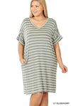 Zenana Women&#39;s Striped V-Neck Dresses
