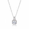 Zircon Square Ruby Rhinestone Pendant Necklace