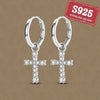925 Sterling Silver Hypoallergenic Cross Dangle Earrings
