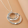 Three Rings Silver Zinc Alloy Pendant Necklace