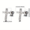 2pcs 925 Sterling Silver Cross Stud Earrings