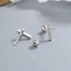 2pcs 925 Sterling Silver Cross Stud Earrings