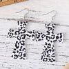 Leopard Pattern Western Cross Dangle Earrings