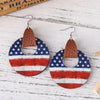 Bohemian Independence Day Geometric Leather Earrings