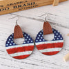 Bohemian Independence Day Geometric Leather Earrings