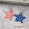 American Flag Red Blue White Striped Sequin Star Dangle Earrings