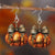 Thankful Pumpkin Bow Dangle Earrings