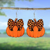 Chic Pumpkin Bow Acrylic Earrings