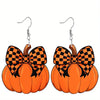 Chic Pumpkin Bow Acrylic Earrings