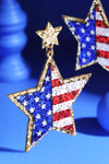 Women&#39;s USA Star Glitter Earrings