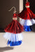 Women's 3-Tier Patriotic Tassel Drop Earrings