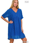 Women&#39;s Swiss Dot Baby Doll V-Neck Dress