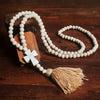 Boho Handmade Beaded Long Tassel Cross Pendant Necklace