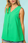 Rousseau Women&#39;s Banded &amp; Tucked Sleeveless Woven Top