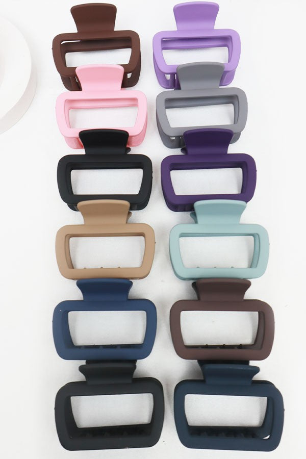 Medium Size Matte Rectangle Hair Claws