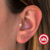 Tiny Cross Shaped 925 Sterling Silver Hypoallergenic Stud Earrings