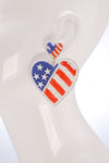 Women&#39;s USA Seed Bead Heart Earrings