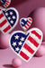 Women's USA Seed Bead Heart Earrings
