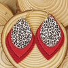 Red Bohemian Vintage Style Leopard Print Teardrop Earrings