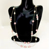 3pcs Trendy Pink Bead Pendant Necklace and Earrings Set
