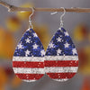 Patriotic American Flag Water Drop Acrylic Dangle Earrings