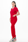 4-Way Stretch 6 Pocket V-Neck Jogger Medical Scrubs