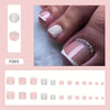 24pcs White French Tip Press On Toenails