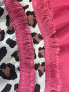 Women&#39;s Leopard Print Crew Neck Short Sleeve Tassel T-Shirt