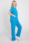 4 Way Stretch 8 Pocket V-Neck Flare Medical Scrubs