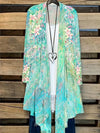 Women&#39;s Plus Size Floral Print Long Sleeve Open Front Asymmetric Hem Cardigan