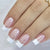 24pcs Medium Square Glossy Acrylic White French Tip Press On Nails