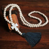 Boho Handmade Beaded Long Tassel Cross Pendant Necklace