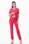 4-Way Stretch 6 Pocket V-Neck Jogger Medical Scrubs