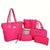 Women's 4-Piece Solid Color Bag Set