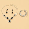 4pcs Elegant Silver Plated Waterdrop Zircon Jewelry Set