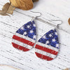 Patriotic American Flag Water Drop Acrylic Dangle Earrings