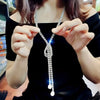 Versatile Sparkling Teardrop Rhinestone Sweater Chain Necklace