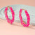 Hot Pink Sequins Decor Hoop Earrings