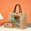 2PCS Rugby Football Print Tote Bag Sets