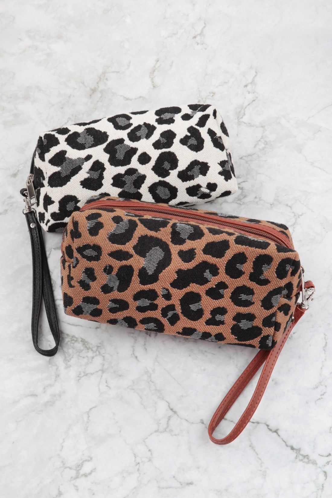 Rectangular Leopard Print Cosmetic Pouch