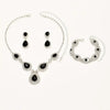 4pcs Elegant Silver Plated Waterdrop Zircon Jewelry Set