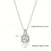 Zircon Square Ruby Rhinestone Pendant Necklace