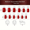 24 Pcs Glossy Black Plant Pattern Medium Square Press On Nails