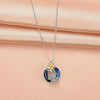 3pcs Colorful Butterfly Round Crystal Pendant Necklace Set