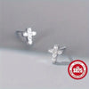 Tiny Cross Shaped 925 Sterling Silver Hypoallergenic Stud Earrings