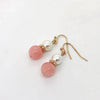 3pcs Trendy Pink Bead Pendant Necklace and Earrings Set